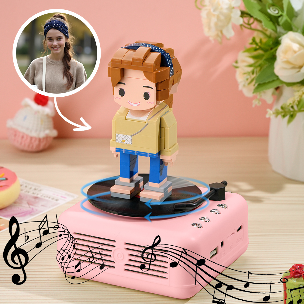 Custom Brick Figure with Bluetooth Base Brick Rock Guitar Speaker Brick Music Toy For Him Gift For Music Lovers