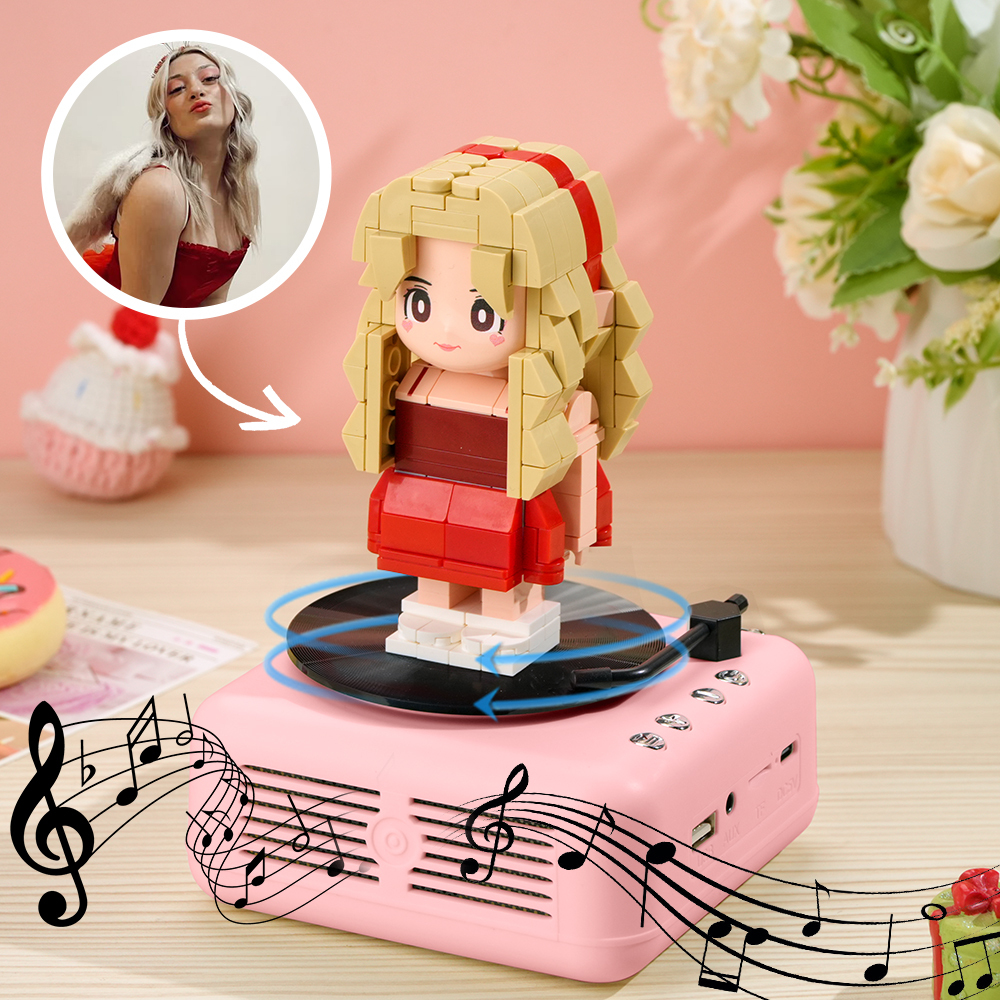 Custom Brick Figure with Bluetooth Base Brick Rock Guitar Speaker Brick Music Toy For Him Gift For Music Lovers