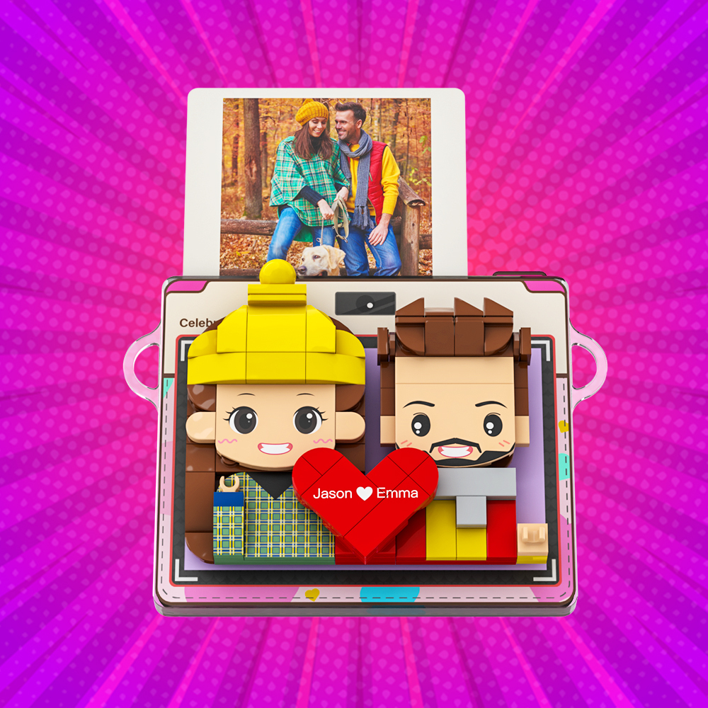 Custom Brick Figure Fridge Magnets Polaroid Style Gift Fridge Magnet Gift For Girlfriend Boyfriend