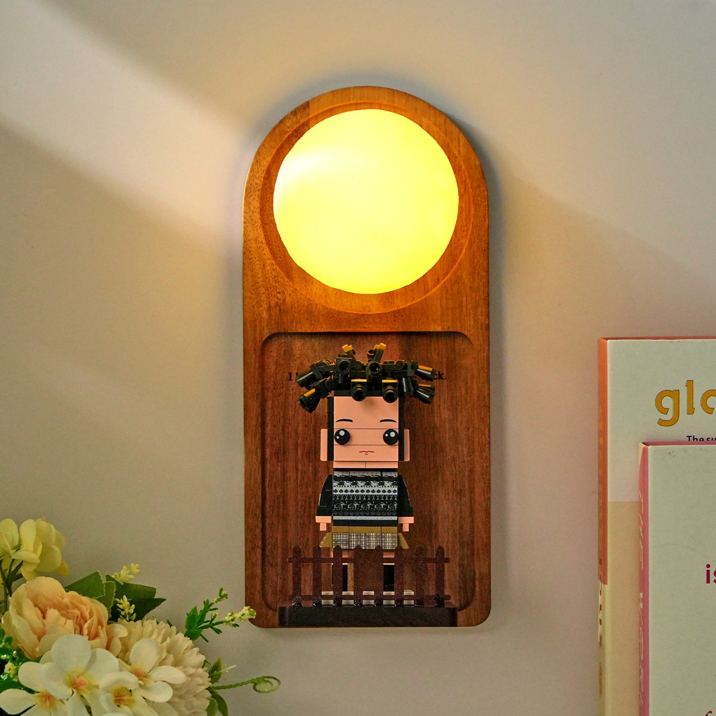 Custom Name & Photo Brick Figure Night Light Personalized Family Night Light Best Gift