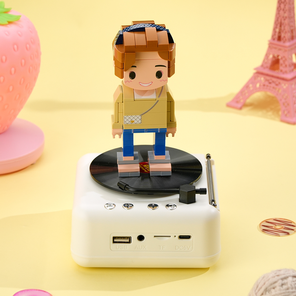 Custom Brick Figure with Bluetooth Base Brick Rock Guitar Speaker Brick Music Toy For Him Gift For Music Lovers