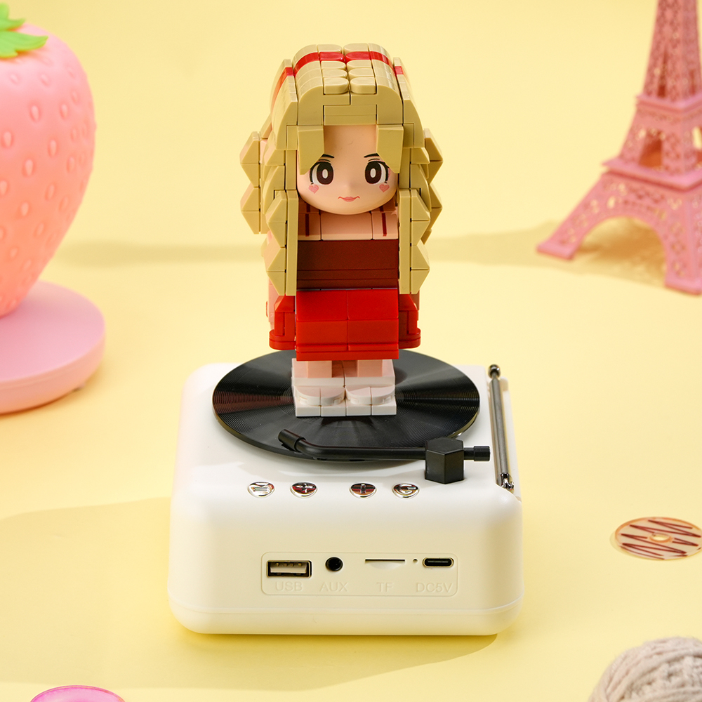 Custom Brick Figure with Bluetooth Base Brick Rock Guitar Speaker Brick Music Toy For Him Gift For Music Lovers