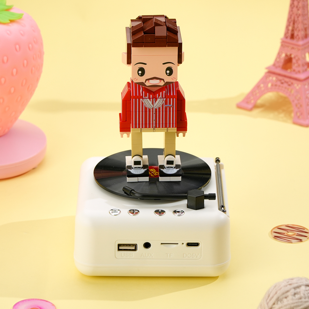 Custom Brick Figure with Bluetooth Base Brick Rock Guitar Speaker Brick Music Toy For Him Gift For Music Lovers