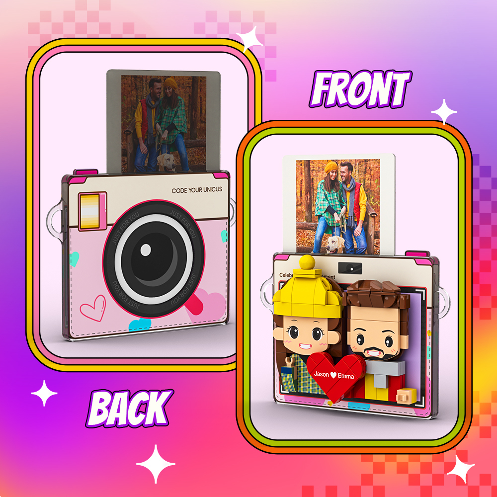 Custom Brick Figure Fridge Magnets Polaroid Style Gift Fridge Magnet Gift For Girlfriend Boyfriend