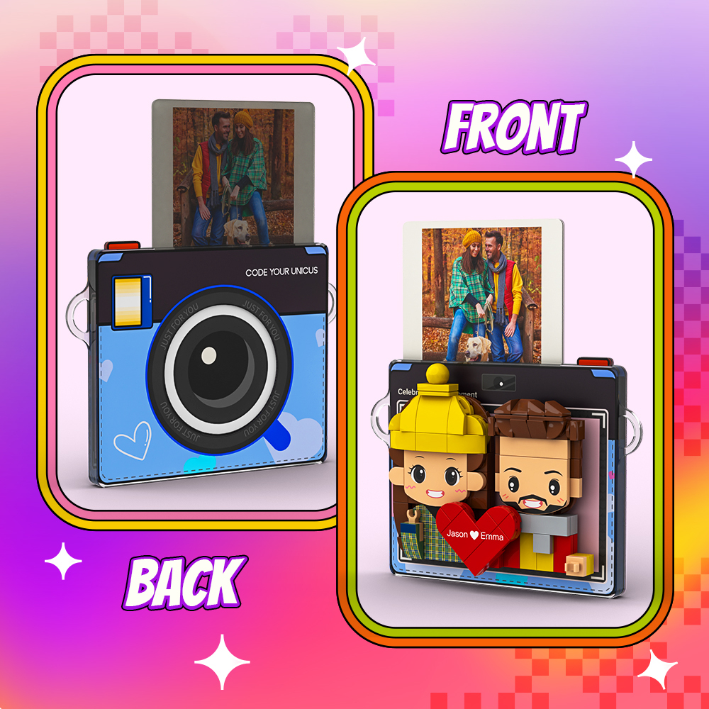 Custom Brick Figure Fridge Magnets Polaroid Style Gift Fridge Magnet Gift For Girlfriend Boyfriend