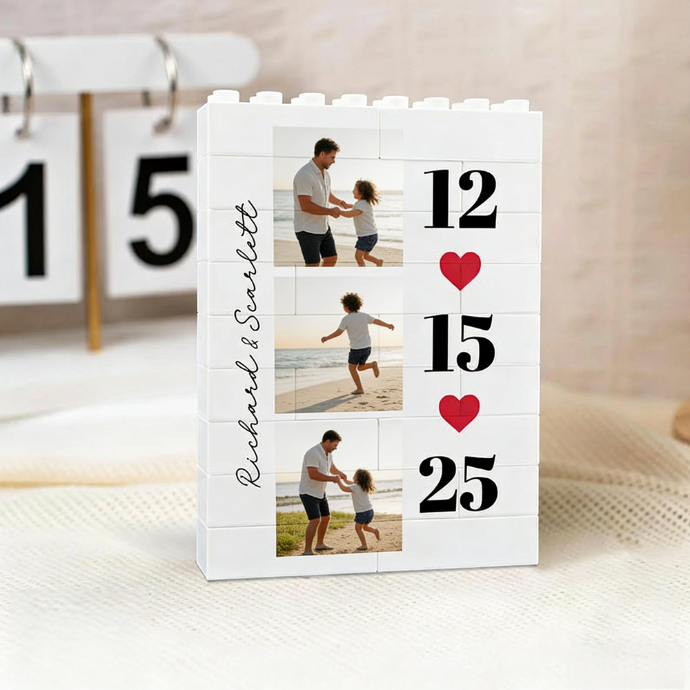 Custom Photo Brick Puzzle Frame – Build Gentle Love, A Meaningful Gift for Dad & Father's Day - 