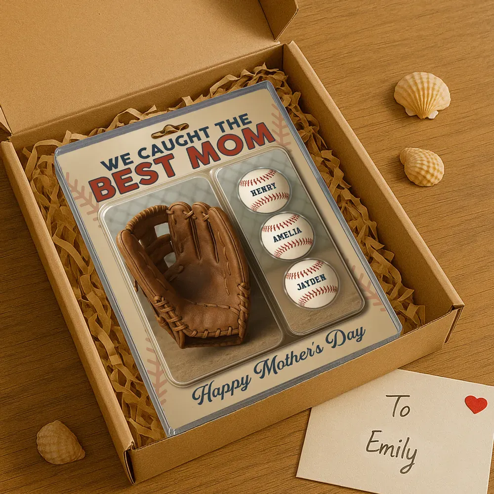 Personalized Acrylic Block Plaque We Caught the Best Dad & Grandpa' with Baseball and Glove Figures