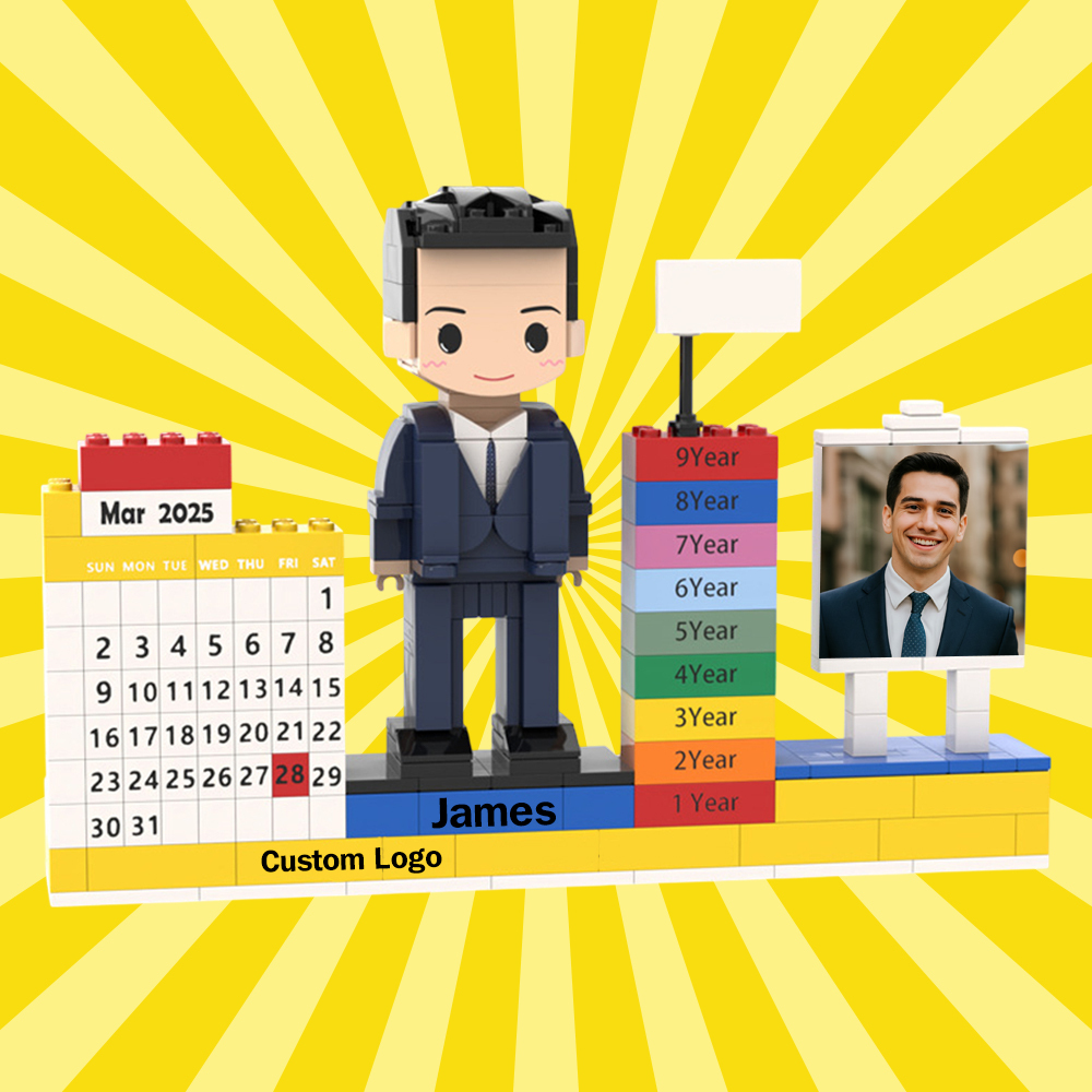 Custom Full Body 1 People Brick Figures  Anniversary Gift for Employment Gift For Him/Her