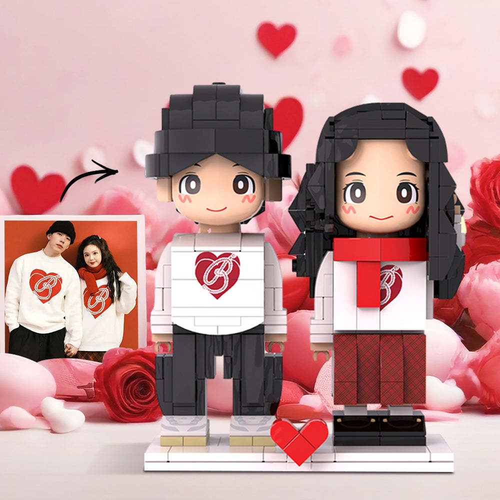 Surprise Gifts With Two Duddu Brick Figures Customized Photo Duddu Brick Figures, Handmade Diy Birthday And Valentine's Day Gifts For Girls