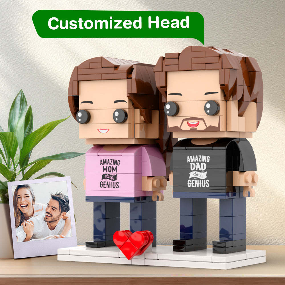 Amazing Mom And Dad Matching Shirt Gift Brick Figures Personalized Couples Brick Figures Small Particle Block Gift For Parents On Valentine's Day