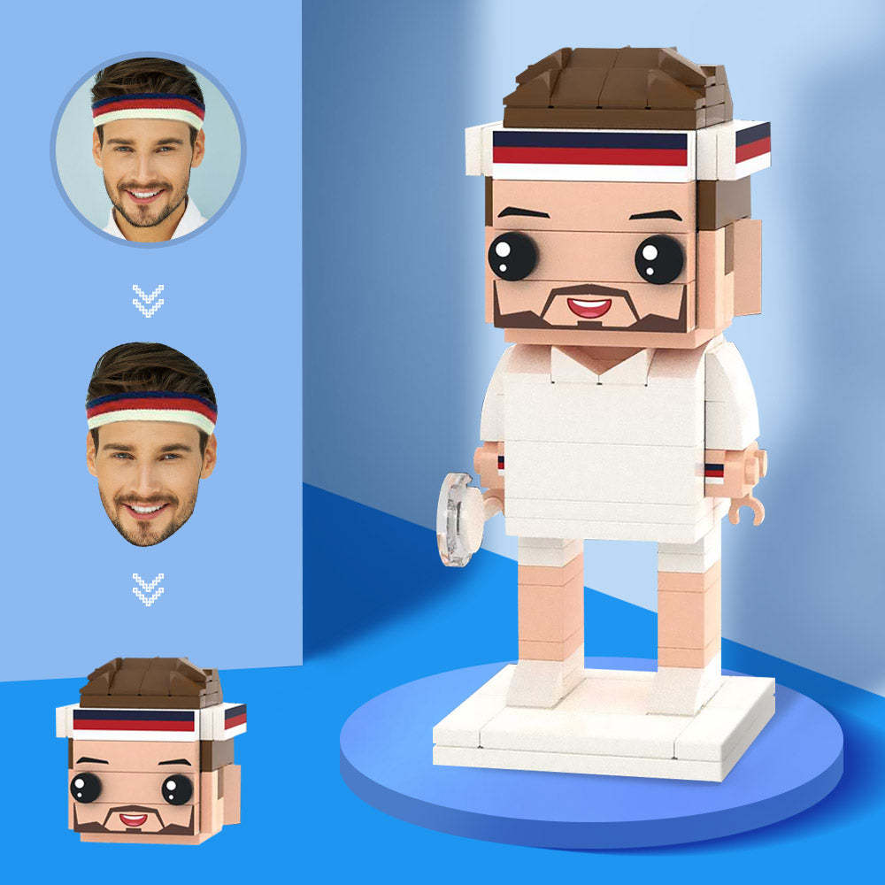 Customized Male Tennis Players Figures Small Particle Block Toy Customizable Brick Art Gifts