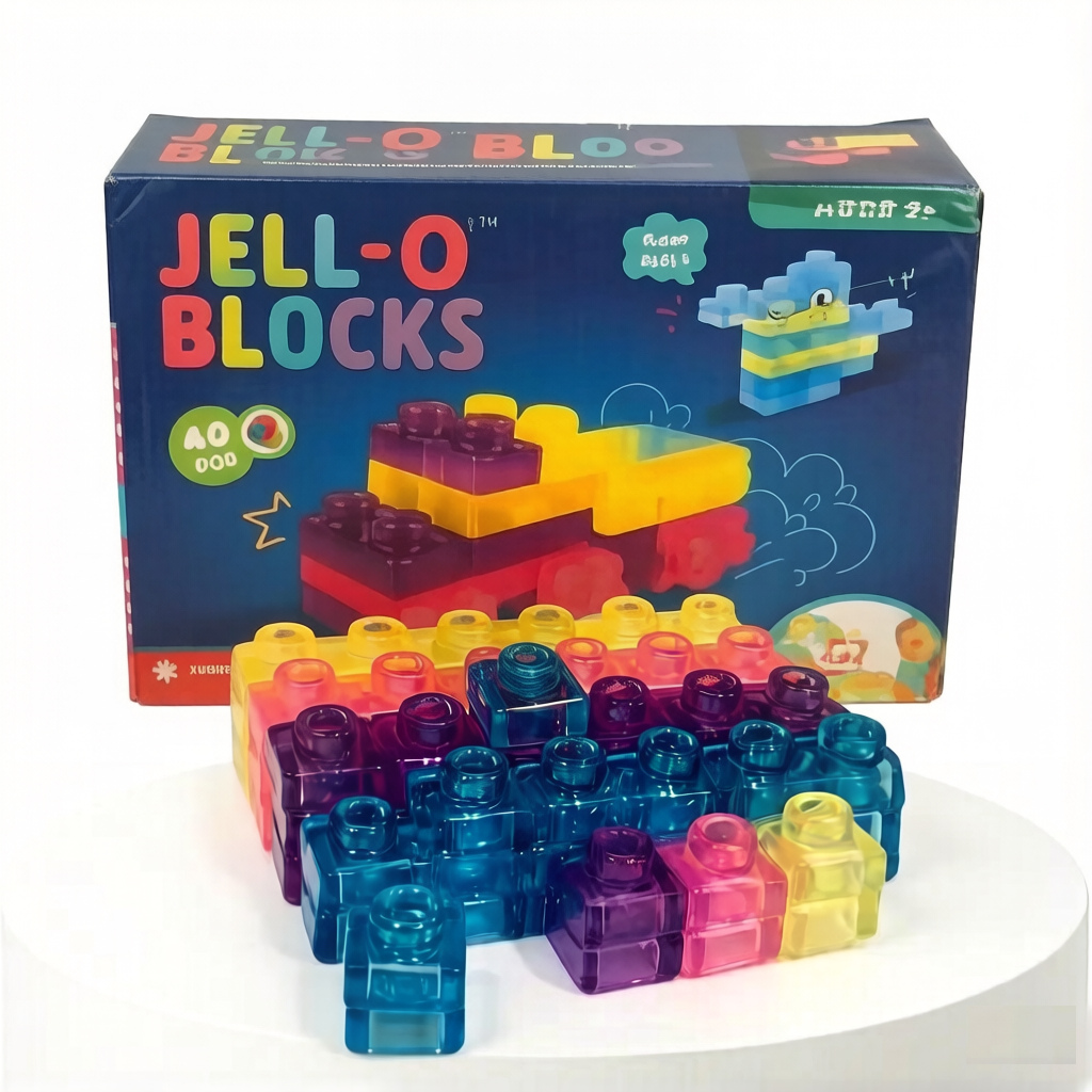 JELL-O BLOCKS: 40-Piece Montessori Sensory Building Soft Blocks - 