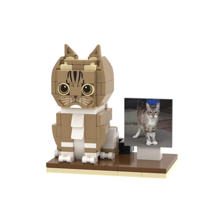 Custom Cute Pet Brick Figure Fully Body Customizable 1 Dog with Photo