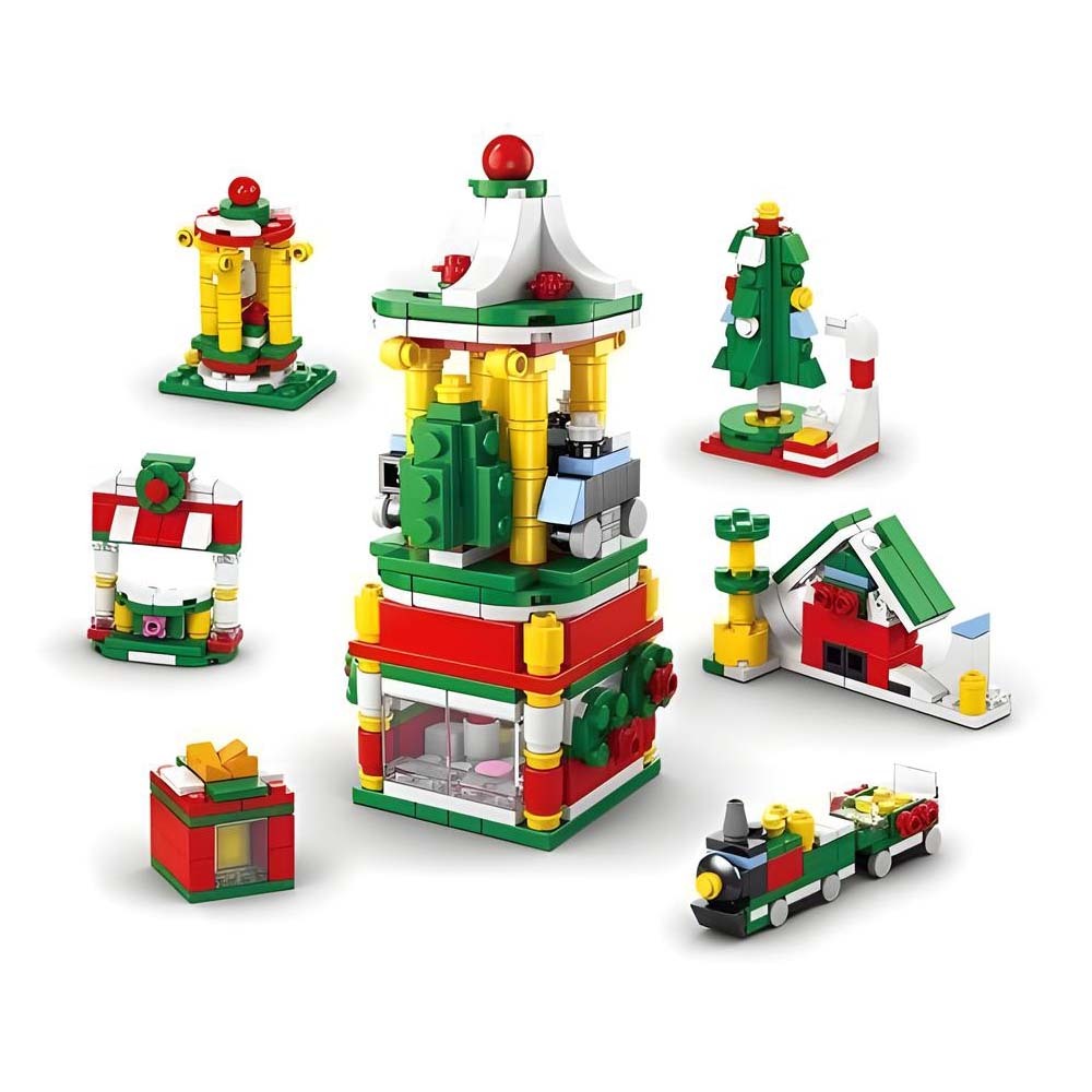 Christmas Sleigh Brick Figures Blind Box Christmas Brick Figures Surprise Blind Box 24 Calendar Countdown Gift Box