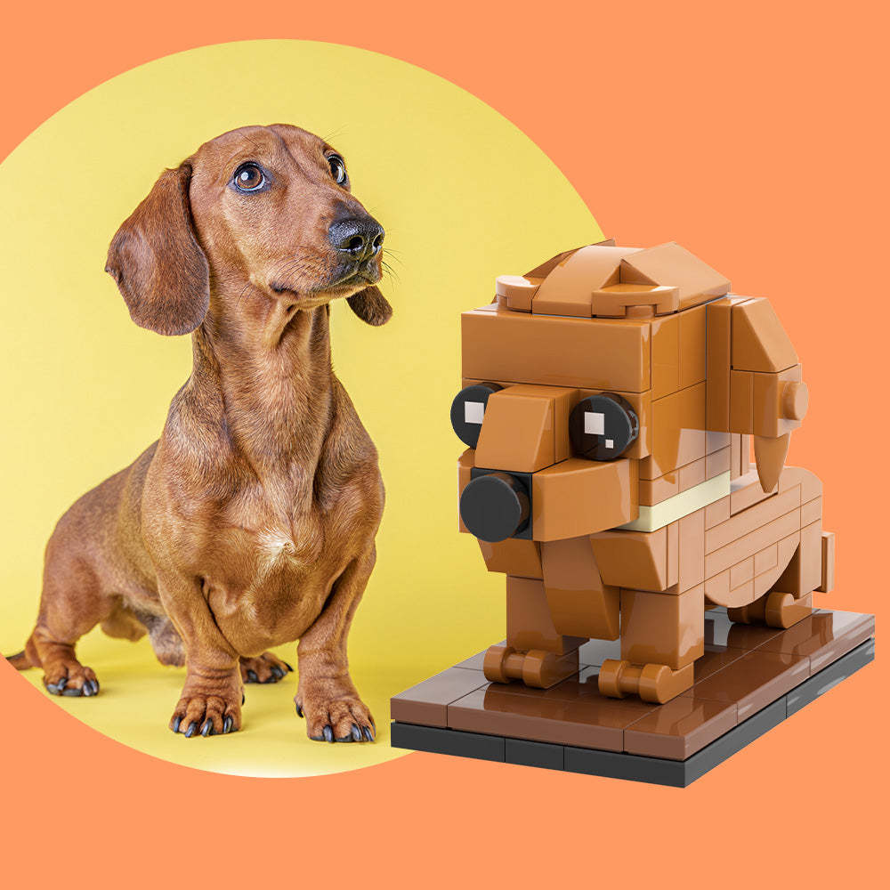 الجسم بالكامل للتخصيص Dachshund 1 Dog Photo Custom Brick أرقام صغيرة الجسيمات كتلة Brick Me أرقام مخصصة Dachshund فقط للشرق الأوسط