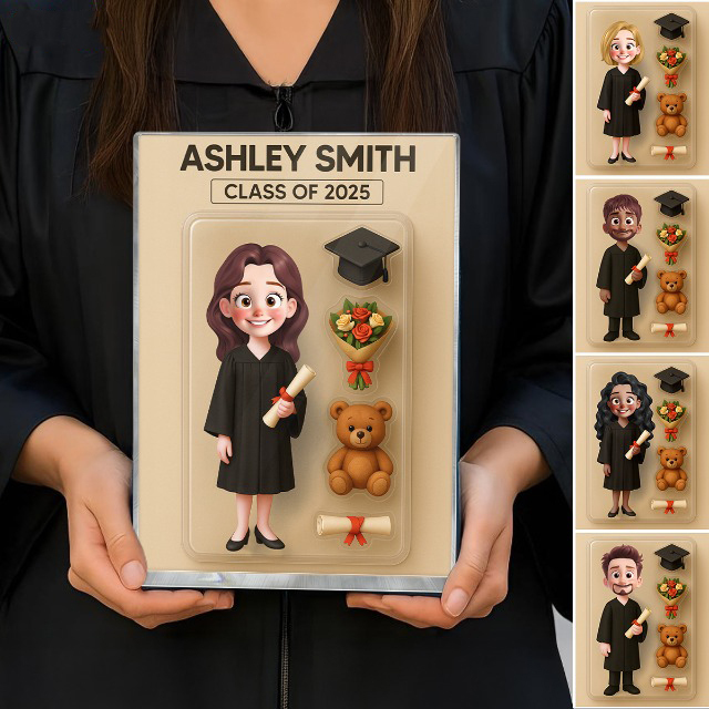 Custom Figure Personalized Graduation Acrylic Block Plaque for Graduated Students Personalized Photo Frame Acrylic Decorations Style for New Graduates