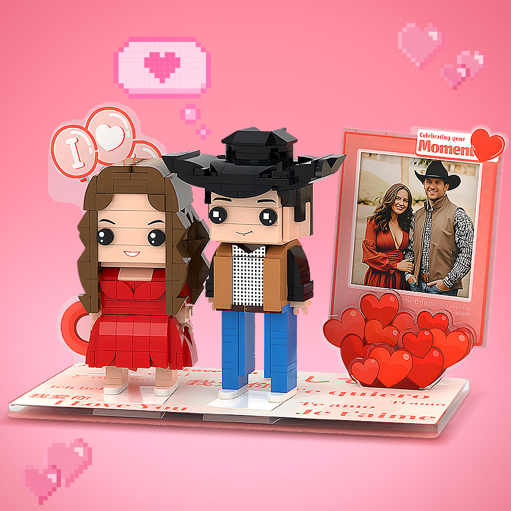 Valentine's Day gift Couple Photo Brick Figures Gifts Customized photo I Love You