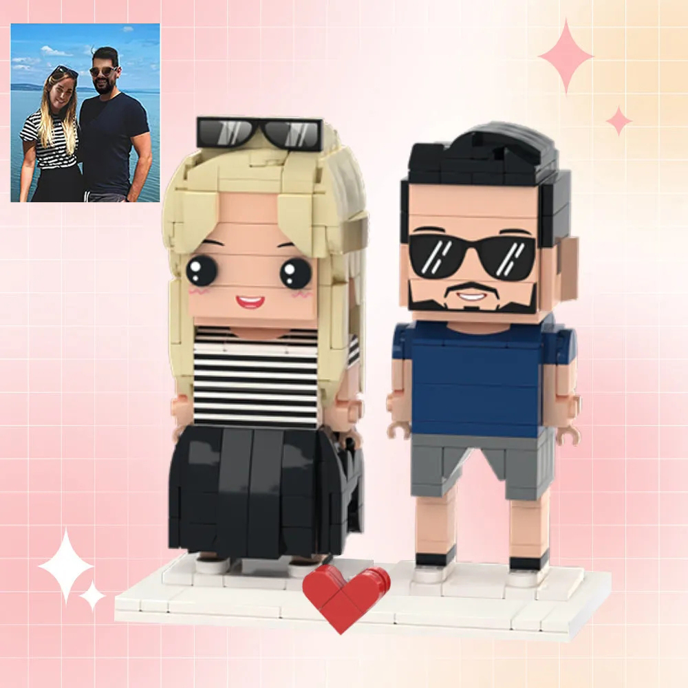 Customizable Fully Body 2 People Custom Brick Figures Seaside Vacation Brick Me Figures