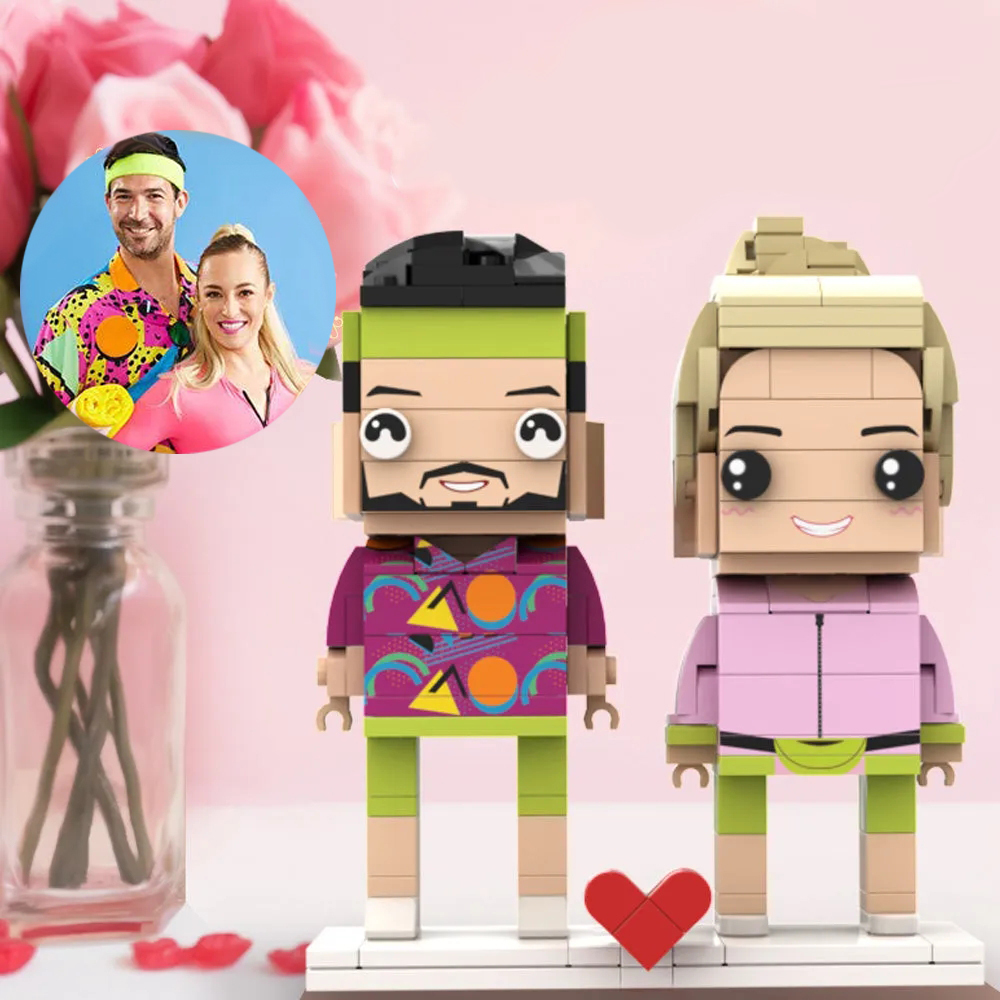 Valentine's Day Gym Couple Brick Figures Personalized Couples Brick Figures Small Particle Block Gift For Love Birds On Valentine's Day