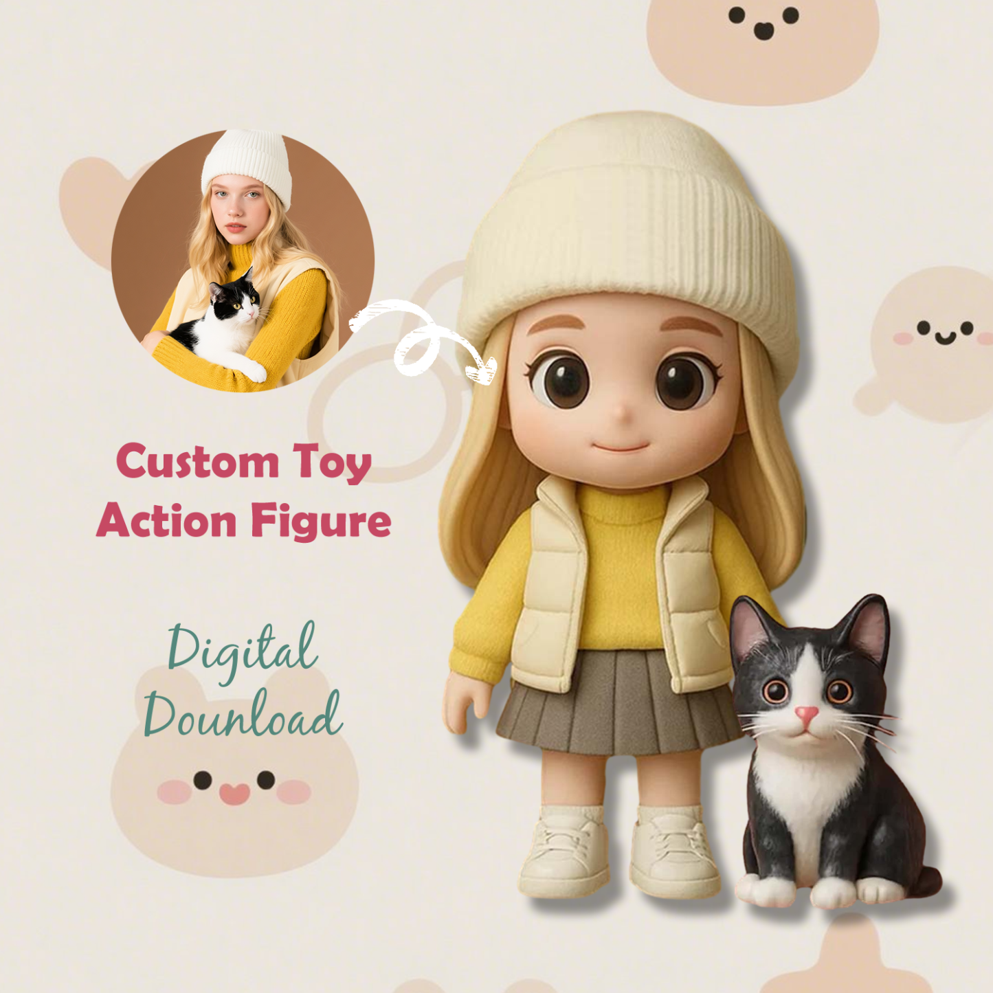 Custom 3D Action Figure From Your Photo Personalized Toy Figure Custom Action Figure Gifts For Him/Her