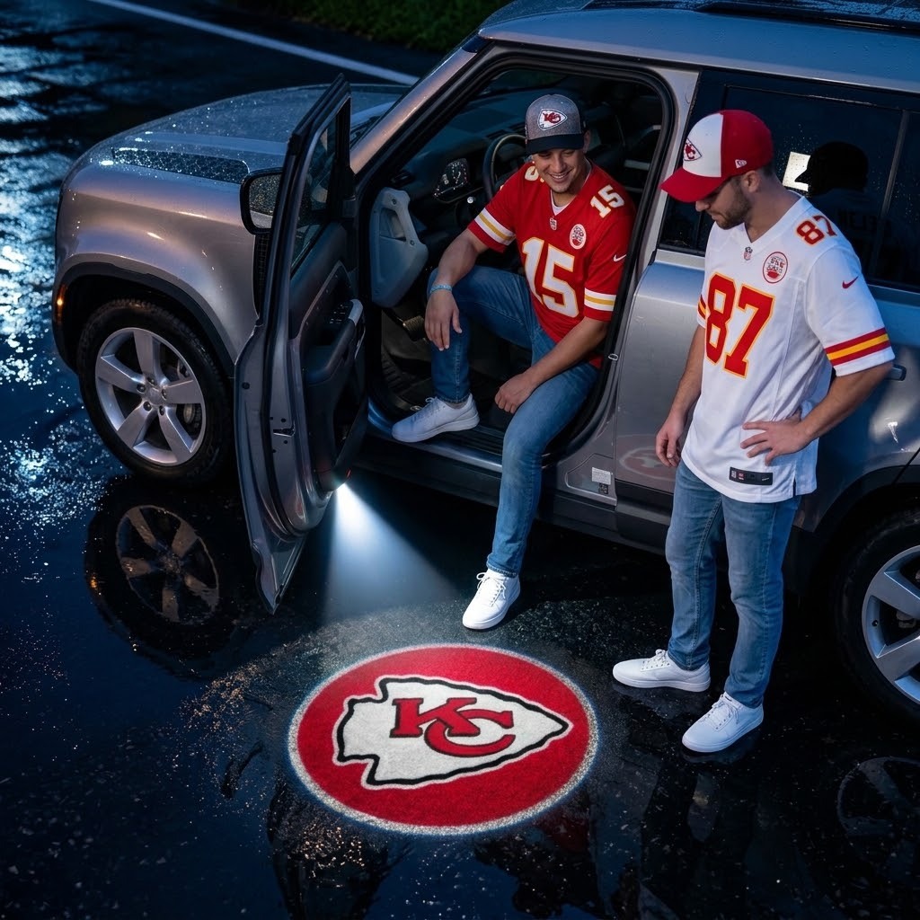 Football Team Car Door Projector Lights | Custom Logo LED Welcome Gift - 