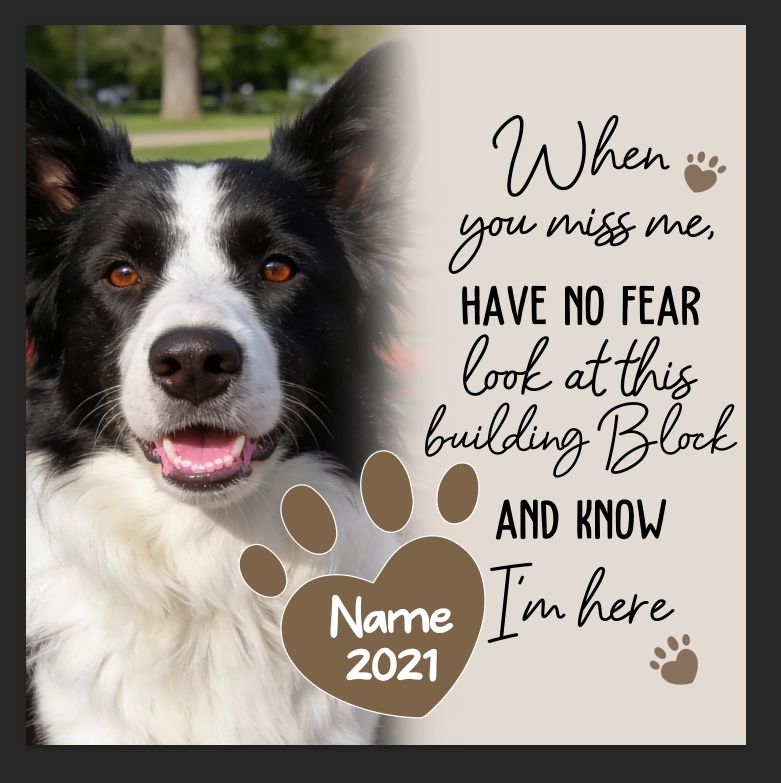 Personalized Pet Brick Figure Full Body Custom Dog with Photo – Unique Gift for Pet Lovers
