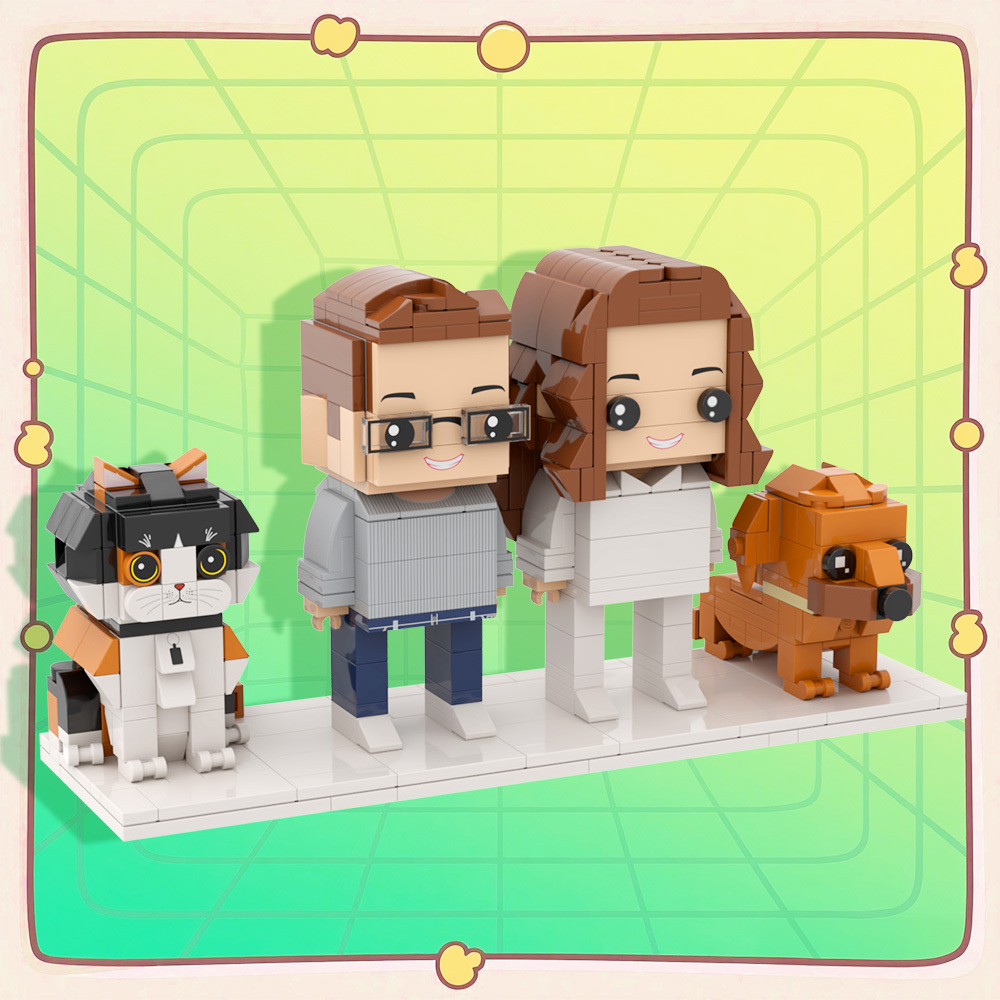 Personalized 1 People Fully Body People With Dog and Cat Pets Family Gifts