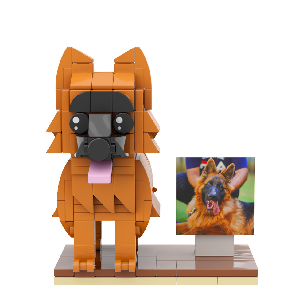 Custom Cute Pet Brick Figure Fully Body Customizable 1 Dog with Photo