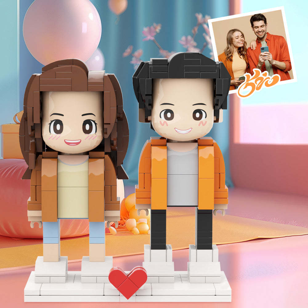 Surprise Gifts with Two Duddu Brick Figures Customized photo figures, handmade DIY gifts with double Duddu Brick Figures