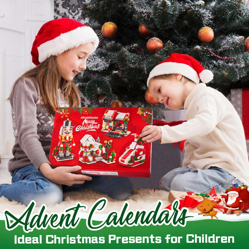 Christmas Brick Figures Surprise Blind Box 24 Calendar Countdown Gift Box Nutcracker Brick Figures Blind Box