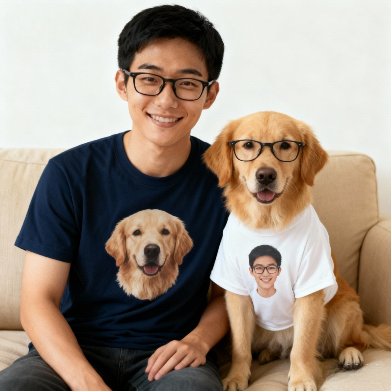 Custom Pet Matching Shirt with Pet Parents Perfect Christmas Gift for Pet Lovers - Get Photo Blanket