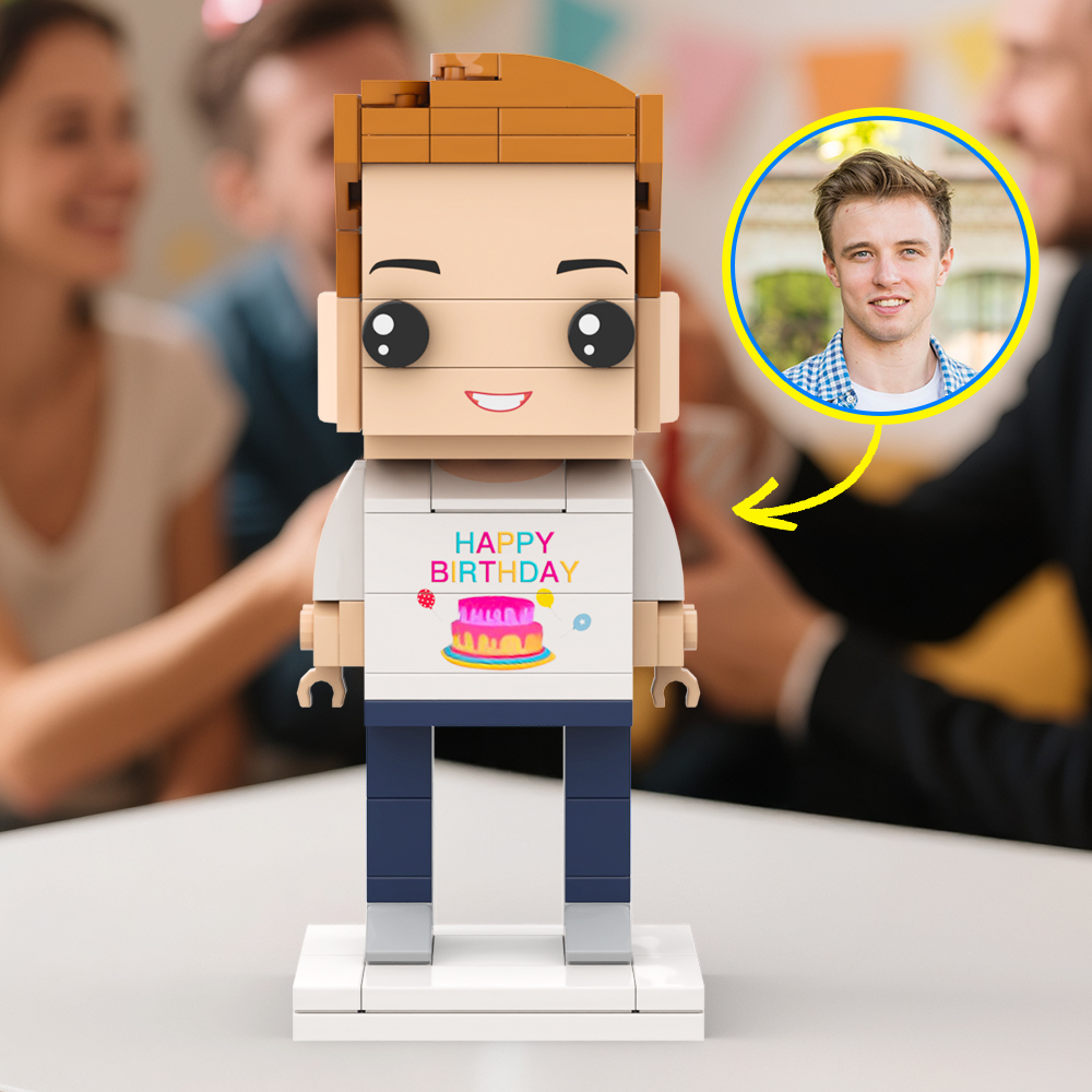 Customized Head 1 Person Birthday Brick Figures Small Particle Block Toy Gift For Birthday