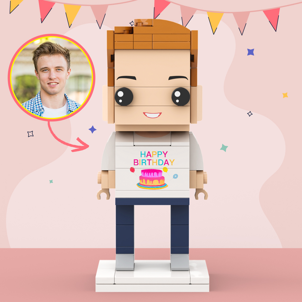 Customized Head 1 Person Birthday Brick Figures Small Particle Block Toy Gift For Birthday