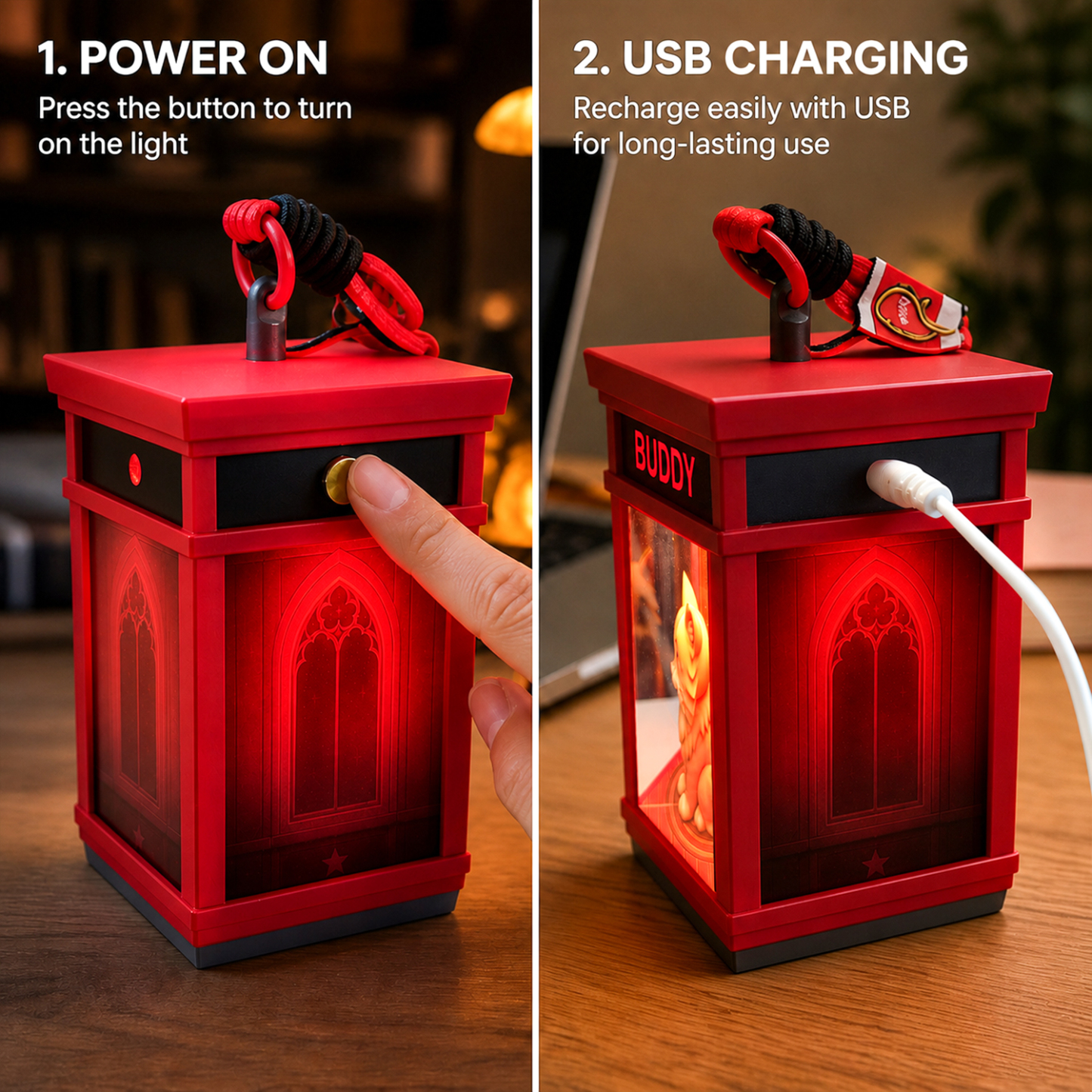 Custom Couple Photo Phone Booth Lantern – Personalized Double-Sided Gift for Couples & Christmas
