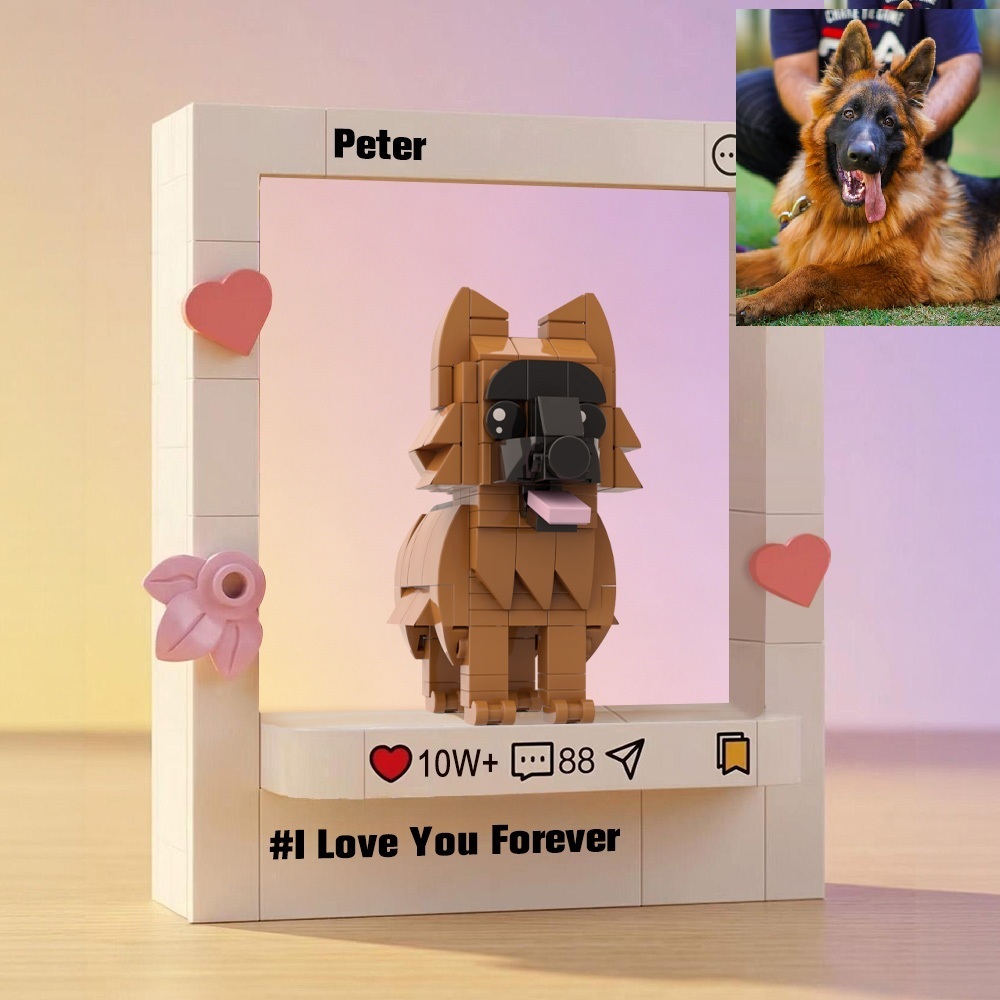 Personalized  Fully Body Brick Figure with Engrave Text Frame