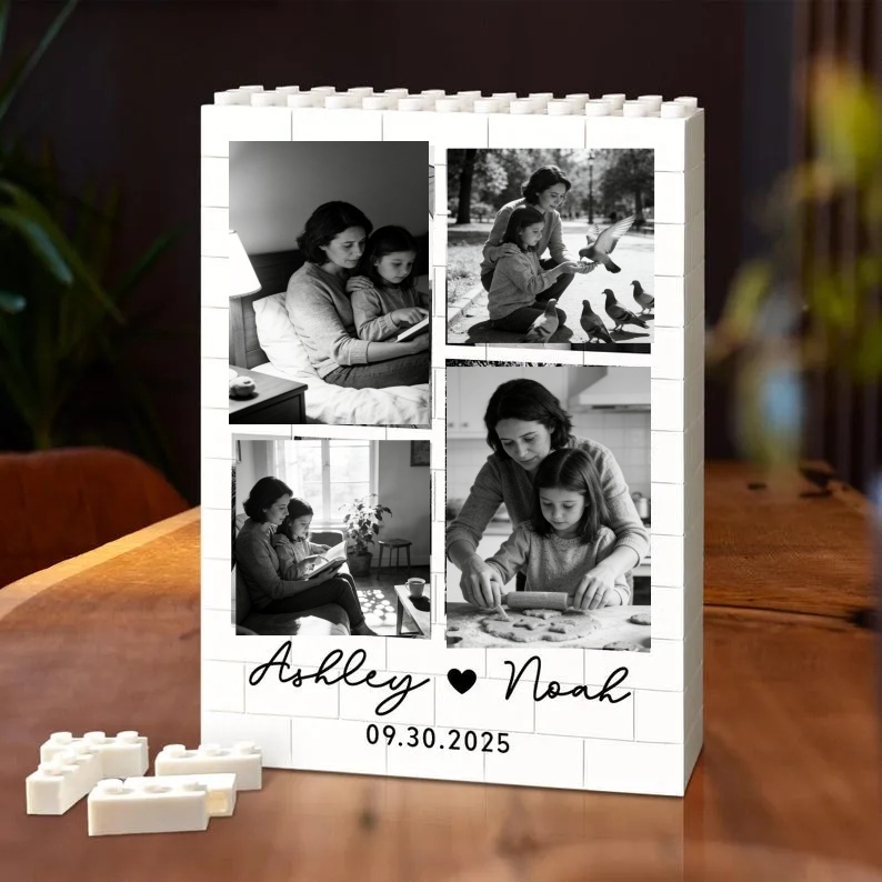 Custom Photo Brick Puzzle Frame – Build Warmth, A Sweet Gift for Mom & Mother's Day - 