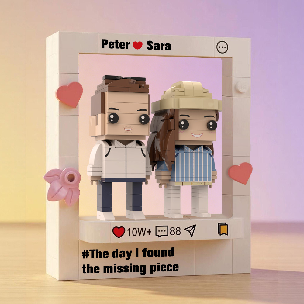 Personalized  Fully Body Brick Figure with Engrave Text Frame