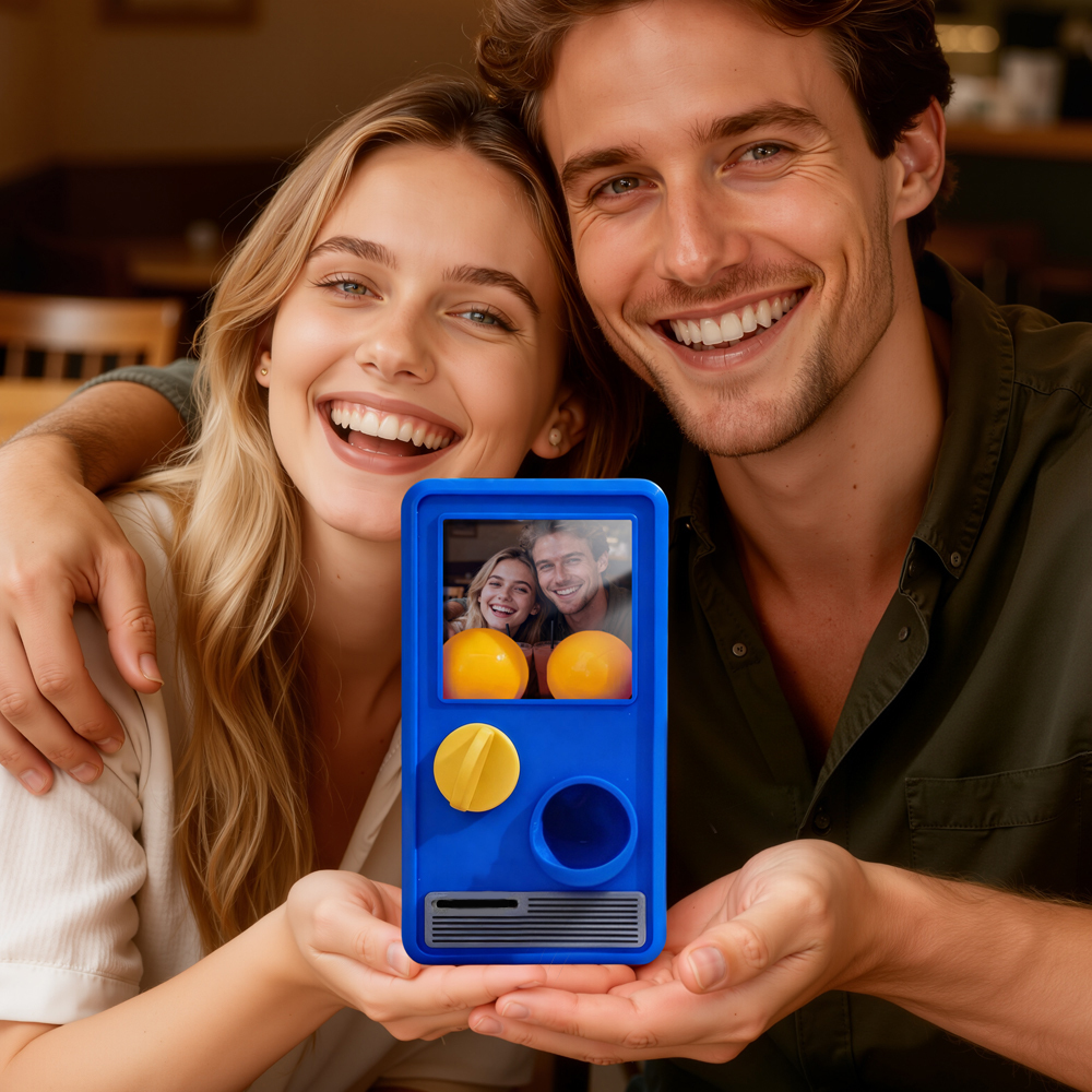Custom Photo Personalized Gashapon Machine with 10 Gashapon  – Love Notes, Date Ideas & Surprise Cards - 