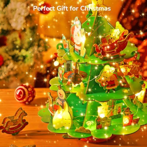 3D Puzzle Kit - DIY Christmas Tree Box for Holiday Decor - 