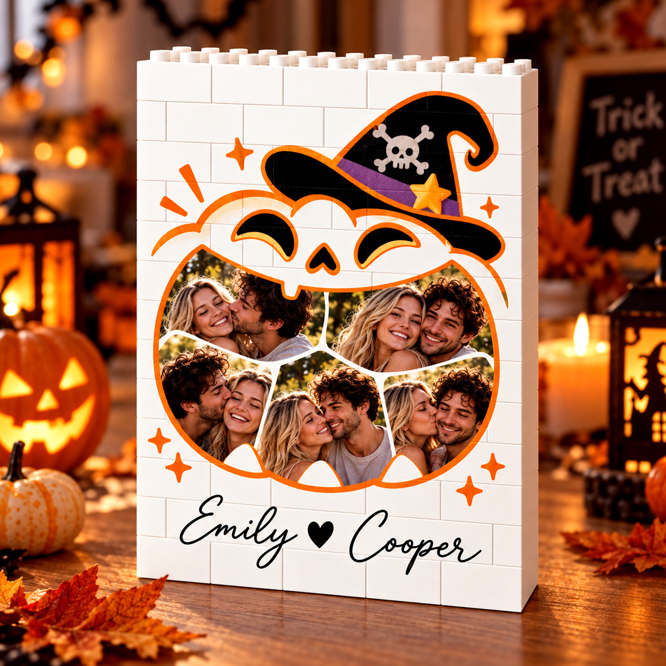 Custom Photo Brick Puzzle Frame – Build Your Love, A Romantic Couple Christmas Gift - 