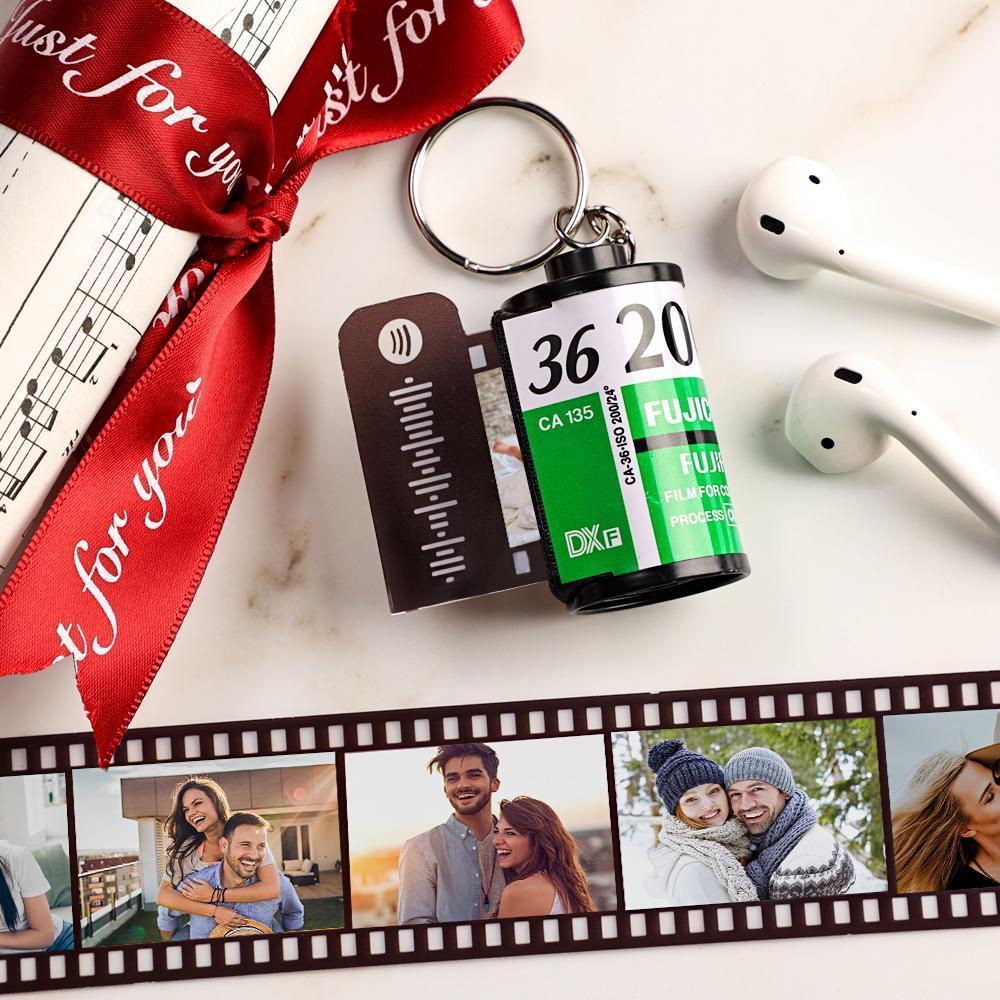 Anniversary Gifts Custom Spotify Code Camera Film Roll Keychain Gifts For Boyfriend 5-20 Photos - 