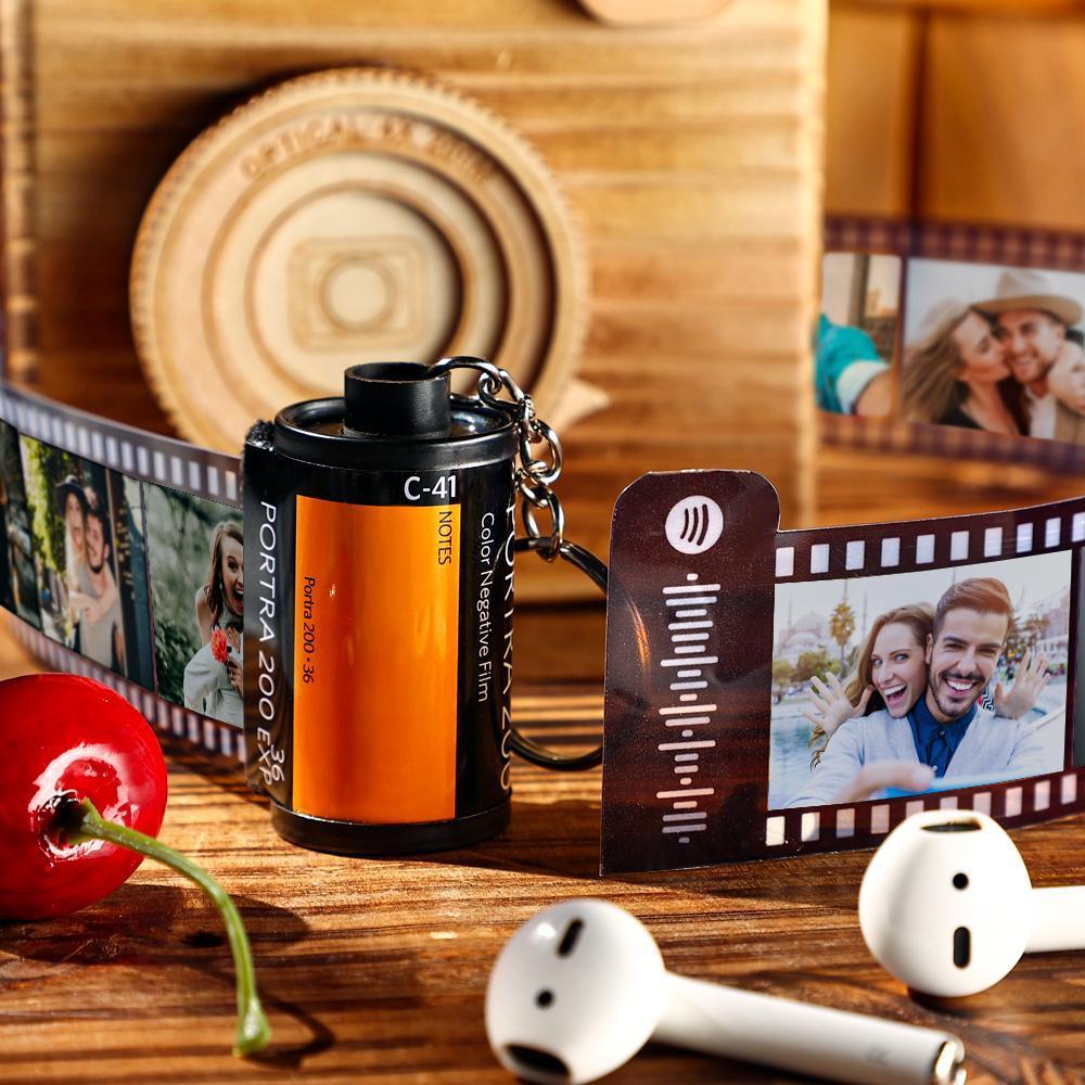Anniversary Gifts Custom Spotify Code Camera Film Roll Keychain Gifts For Boyfriend 5-20 Photos - 