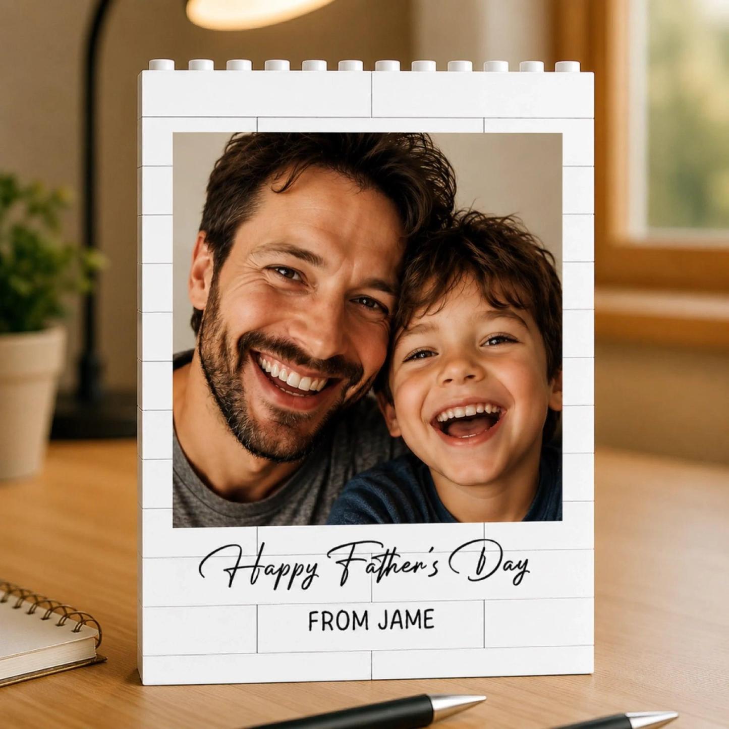 Custom Photo Happy Father's Day Building Brick Blocks Gift For Family