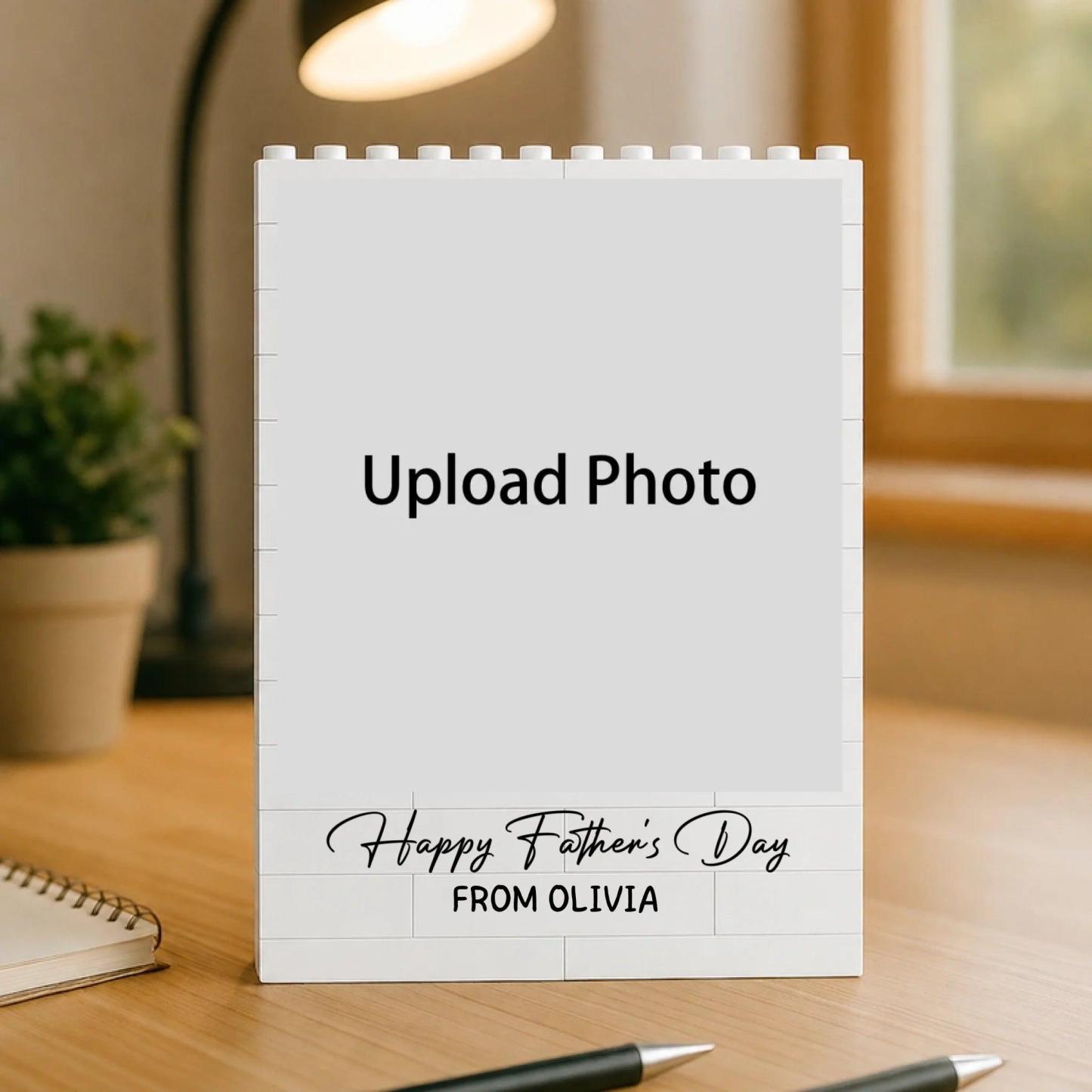 Custom Photo Happy Father's Day Building Brick Blocks Gift For Family