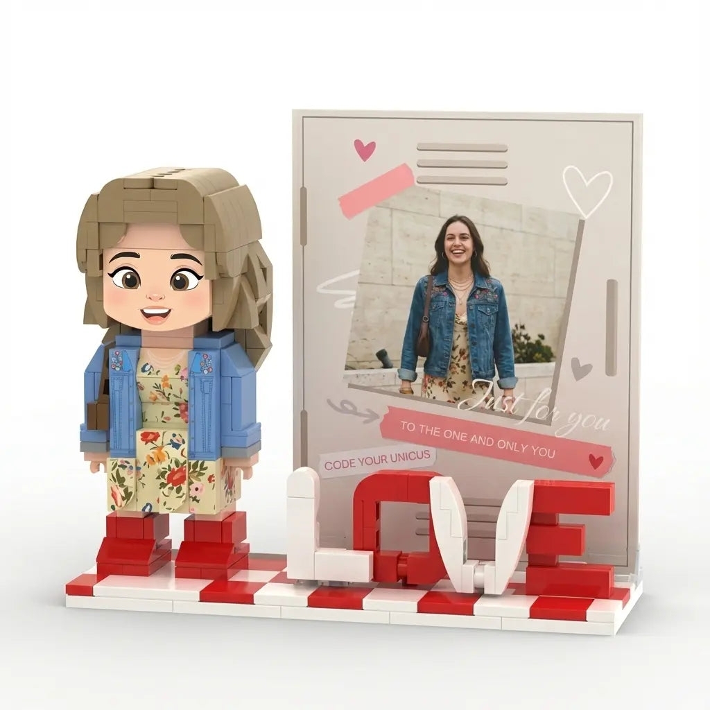 Personalized 3D Brick Figure Heart Edition