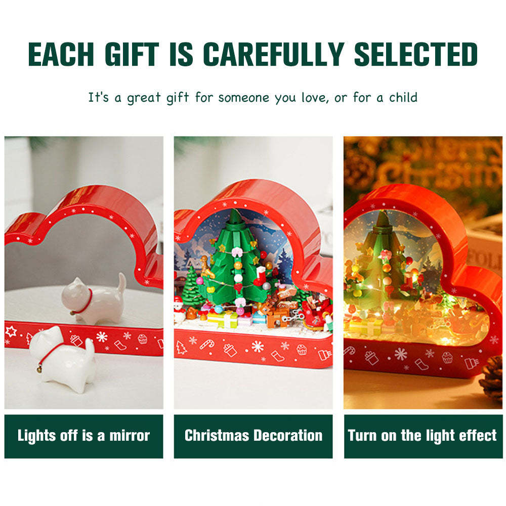 Christmas Gifts For Her Christmas Building Blocks Cloud Mirror Christmas Building Blocks Night Light Christmas Building Blocks Ornaments