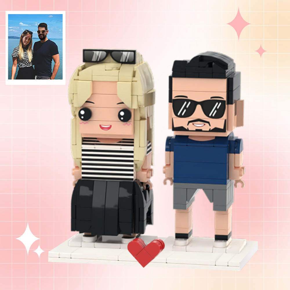 Customizable Fully Body 2 People Custom Brick Figures Seaside Vacation Brick Me Figures