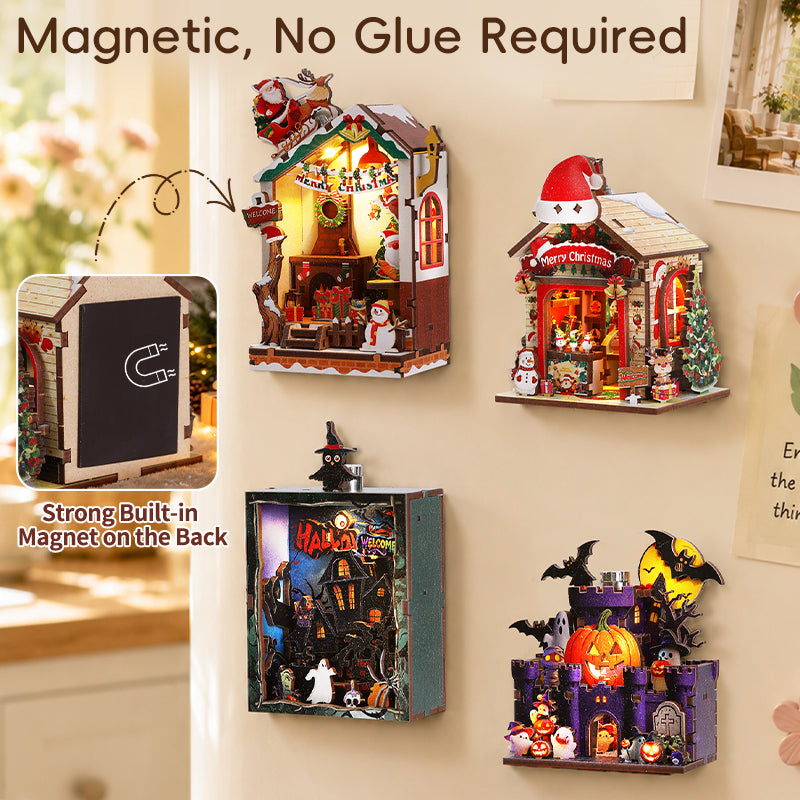 DIY Fridge Magnets  Christmas & Halloween 3D puzzle toys, gifts for boys and girls.