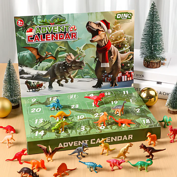 Dinosaur Advent Calendar 24 Day Christmas Countdown Christmas Gift - 