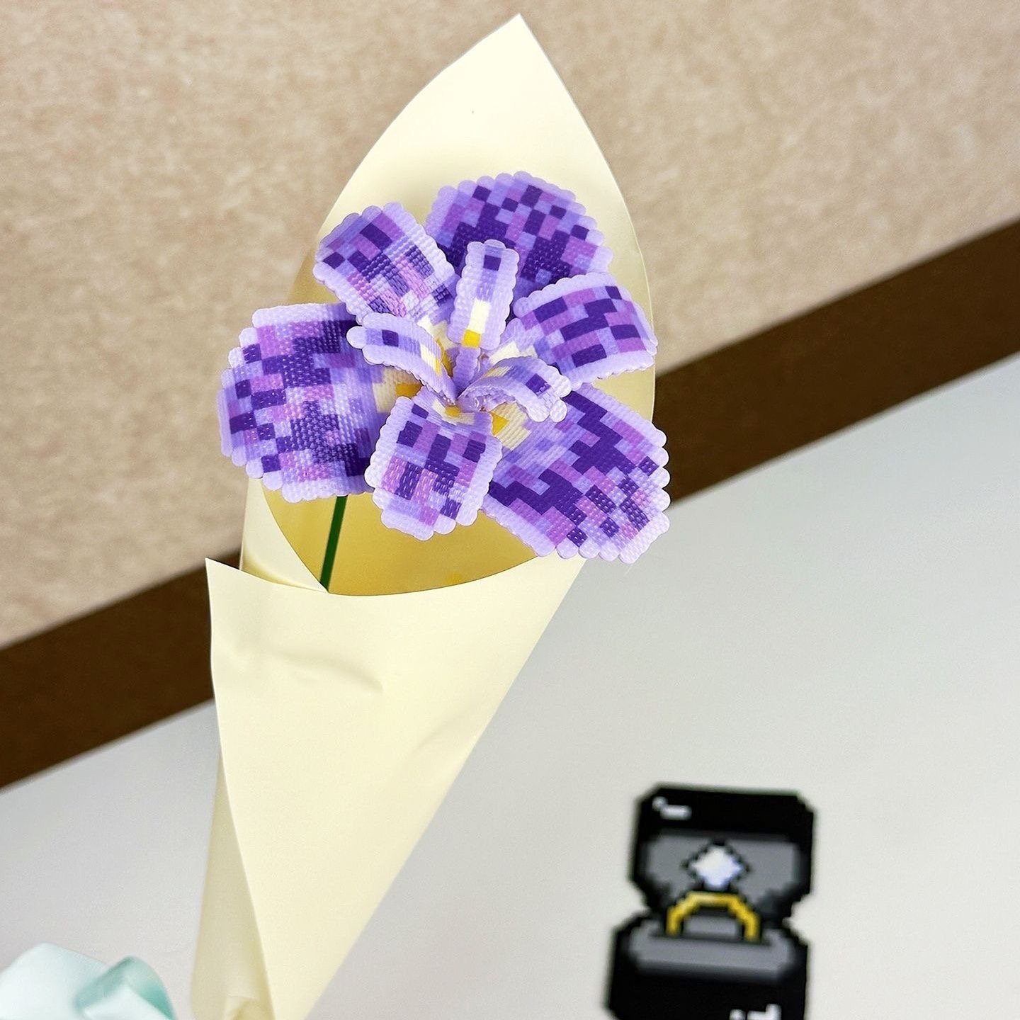 Pixel Bead Flower Bouquet – Handmade Forever Floral Gift for Her, Unique DIY Art Bouquet for Birthday, Anniversary & Mother’s Day